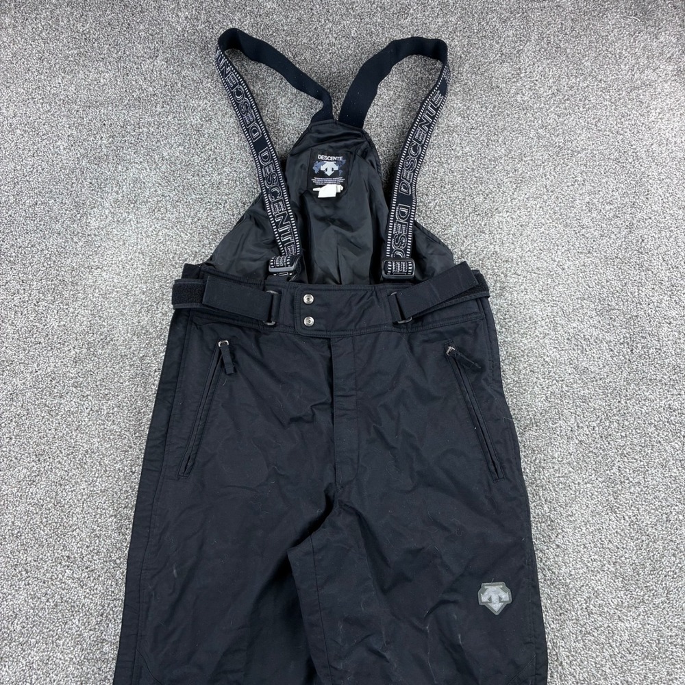 Vintage Descente Snow Pants Bib Mens 36 Black Ski Snowboard Waterproof Insulated